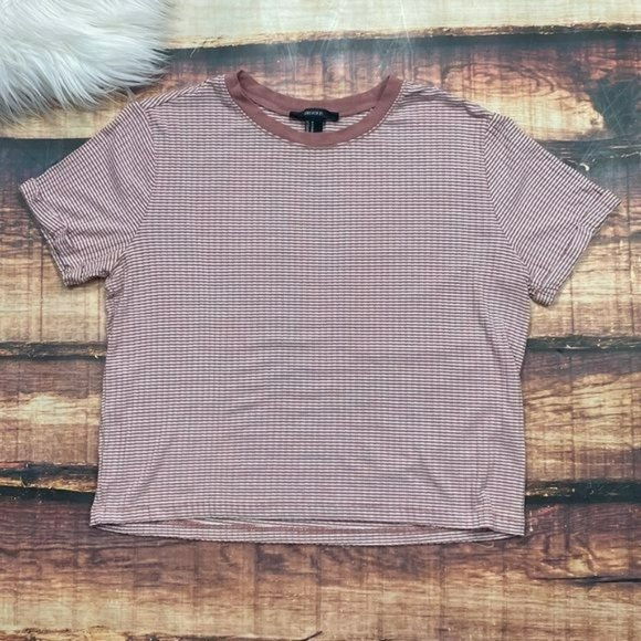 Forever 21 Tops - RELISTED Forever 21 Pink White Stripe Crop Top